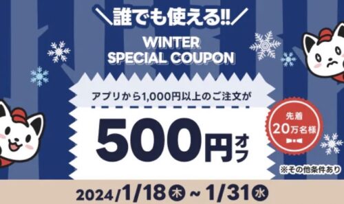 【ウィンタースペシャル】500円オフクーポン【1/31まで】